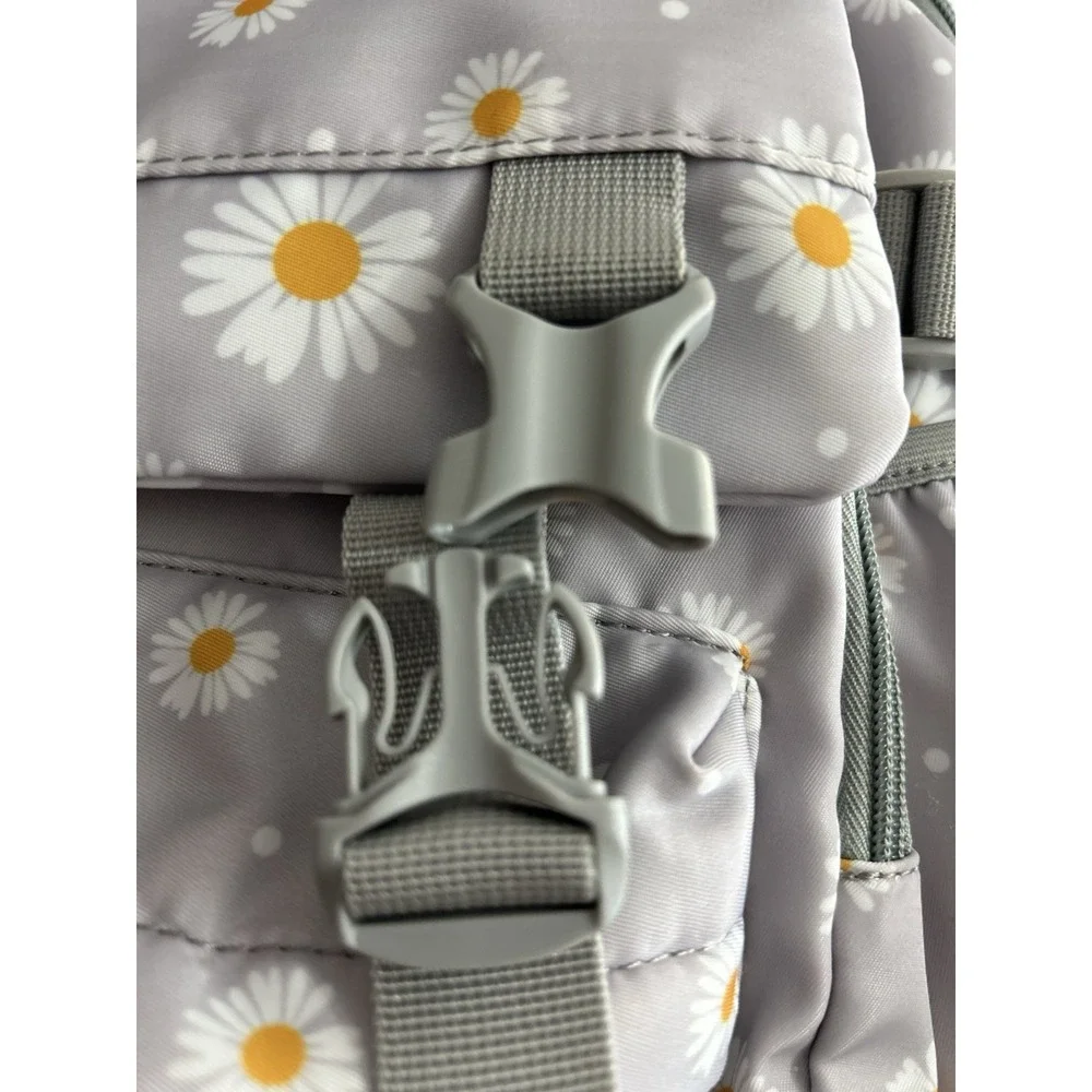 Aamytike Gray Daisy‑Print Backpack